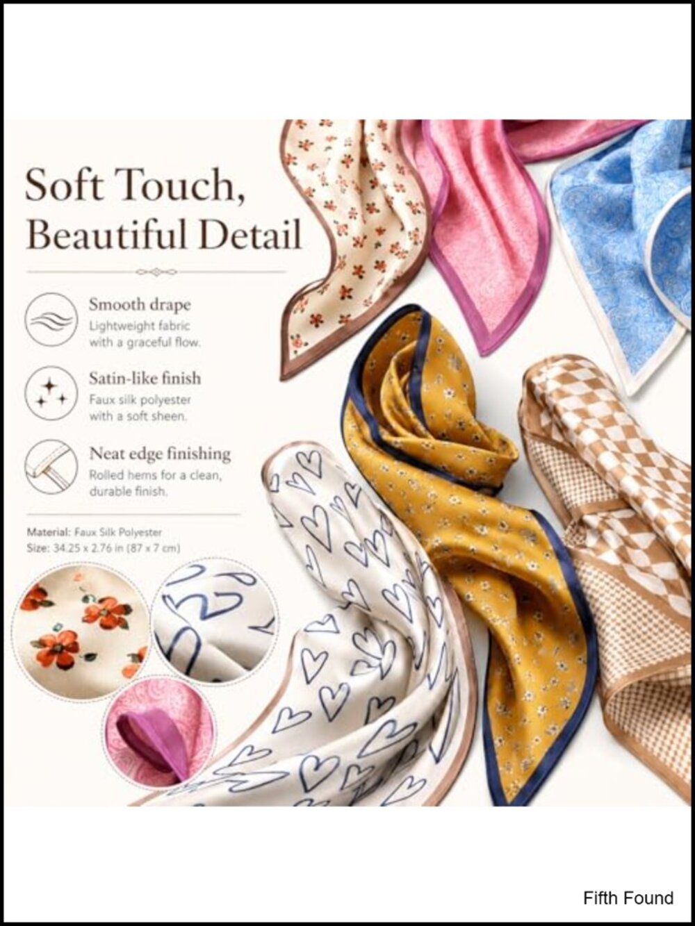 24 Pcs Multifunctional Neck Scarves - Silk-Like Fabric, Headbands, Bag Scarf - Picture 5 of 6